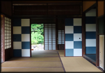 図２桂離宮の藍染紙屏風